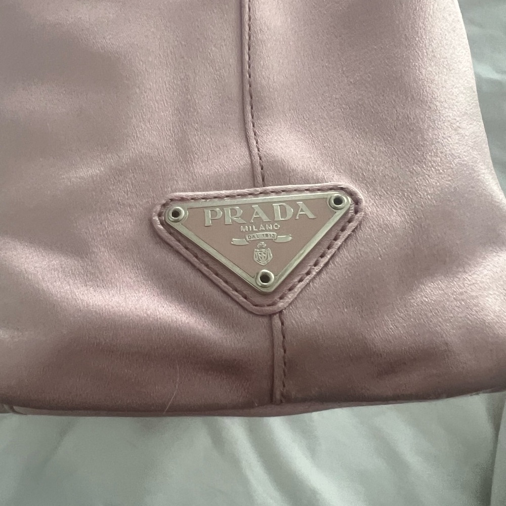 Prada silk handbag with acrylic handles (vintage) - Picture 5 of 15